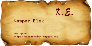 Kasper Elek névjegykártya