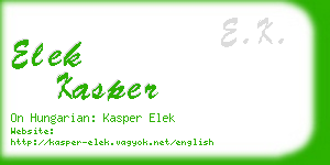 elek kasper business card